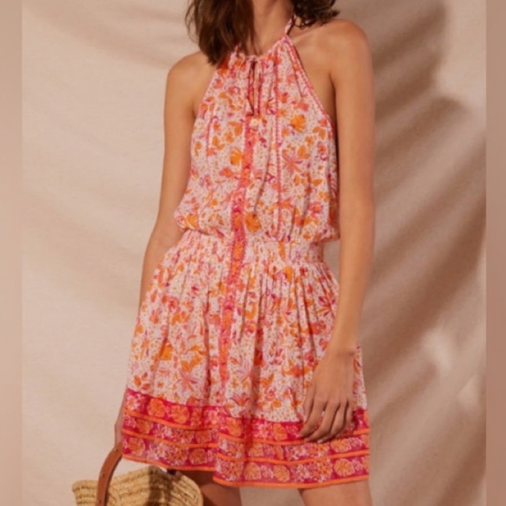 New Poupette St. Bath Floral Orange Dress Cover up